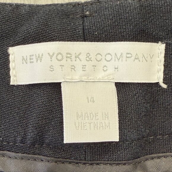 New York & Co Stretch Cotton Straight Leg Pants Women 14 Black - Picture 6 of 9